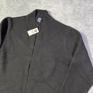 VTG NWT GAP Womens Black Knit Long Cardigan Jacket 100% Lambswool Size XL